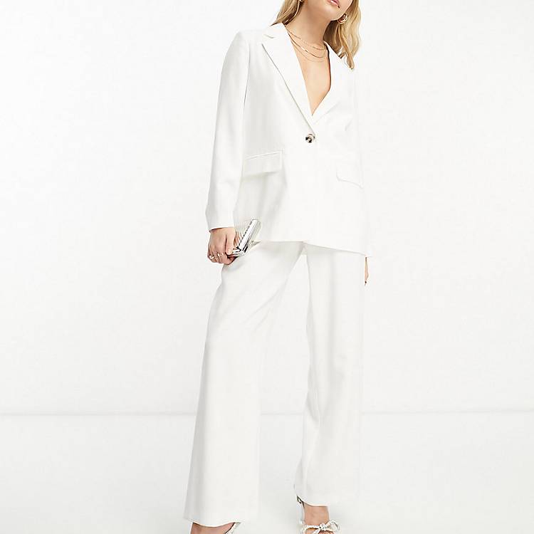 Vero Moda relaxed mix & match blazer, shorts and pants set in white | ASOS