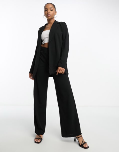 Vero Moda wide leg jersey pants set in black - view 1