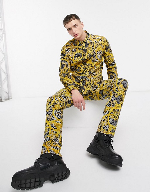 Versace Jeans Couture chain print co-ord in black and gold