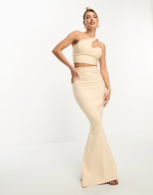 Crop top and long skirt set prom dress sale