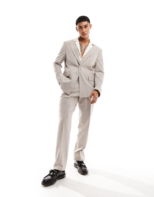 Viggo Brun, smårutig kostym i bäckeböljatyg ASOS