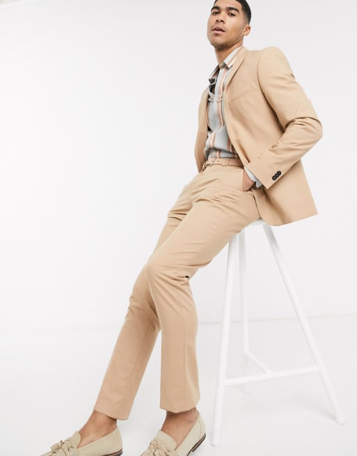 Viggo recycled polyester suit in tan