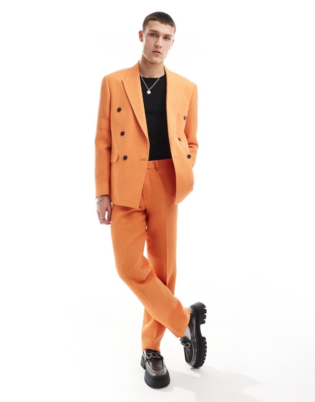 Viggo - suit in bright orange waffle