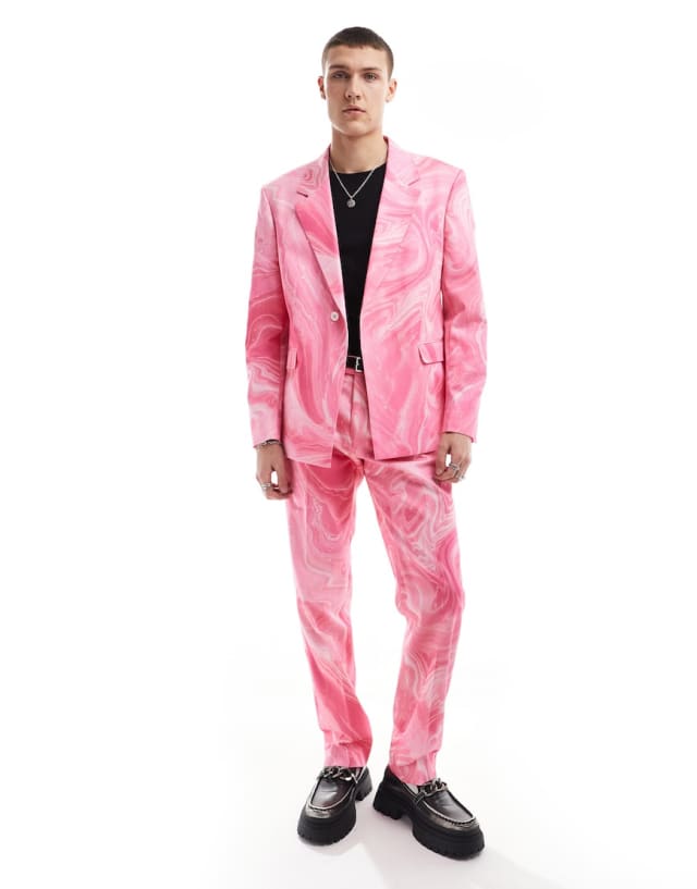 Viggo - suit in pink swirl print