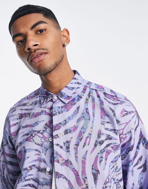 Vintage Supply - Co-ord set met vlinderprint in paars