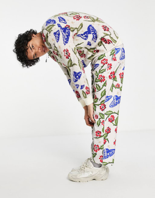 Vintage Supply – Set in Ecru mit durchgehendem Raumschiff-Muster