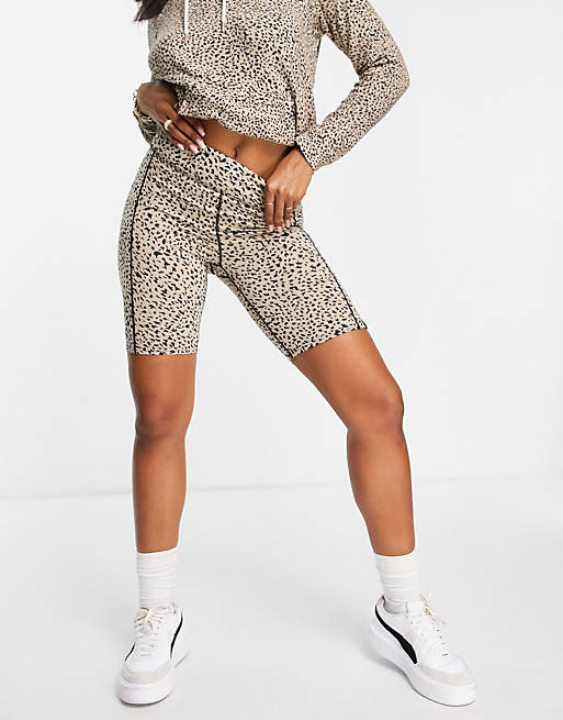 Volcom Lil co-ord hoodie and short in animal print