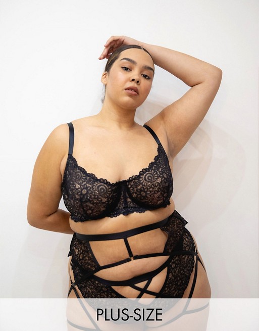 We Are We Wear Curve non padded bra in black