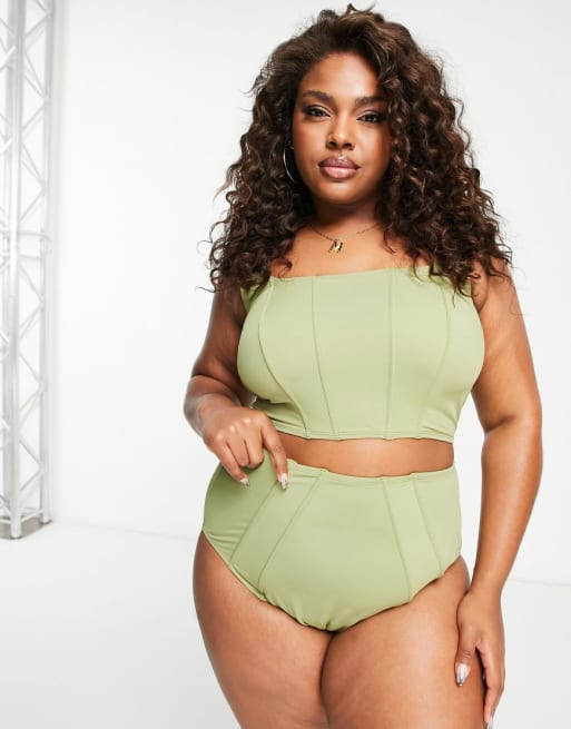 Khaki high sales waisted bikini