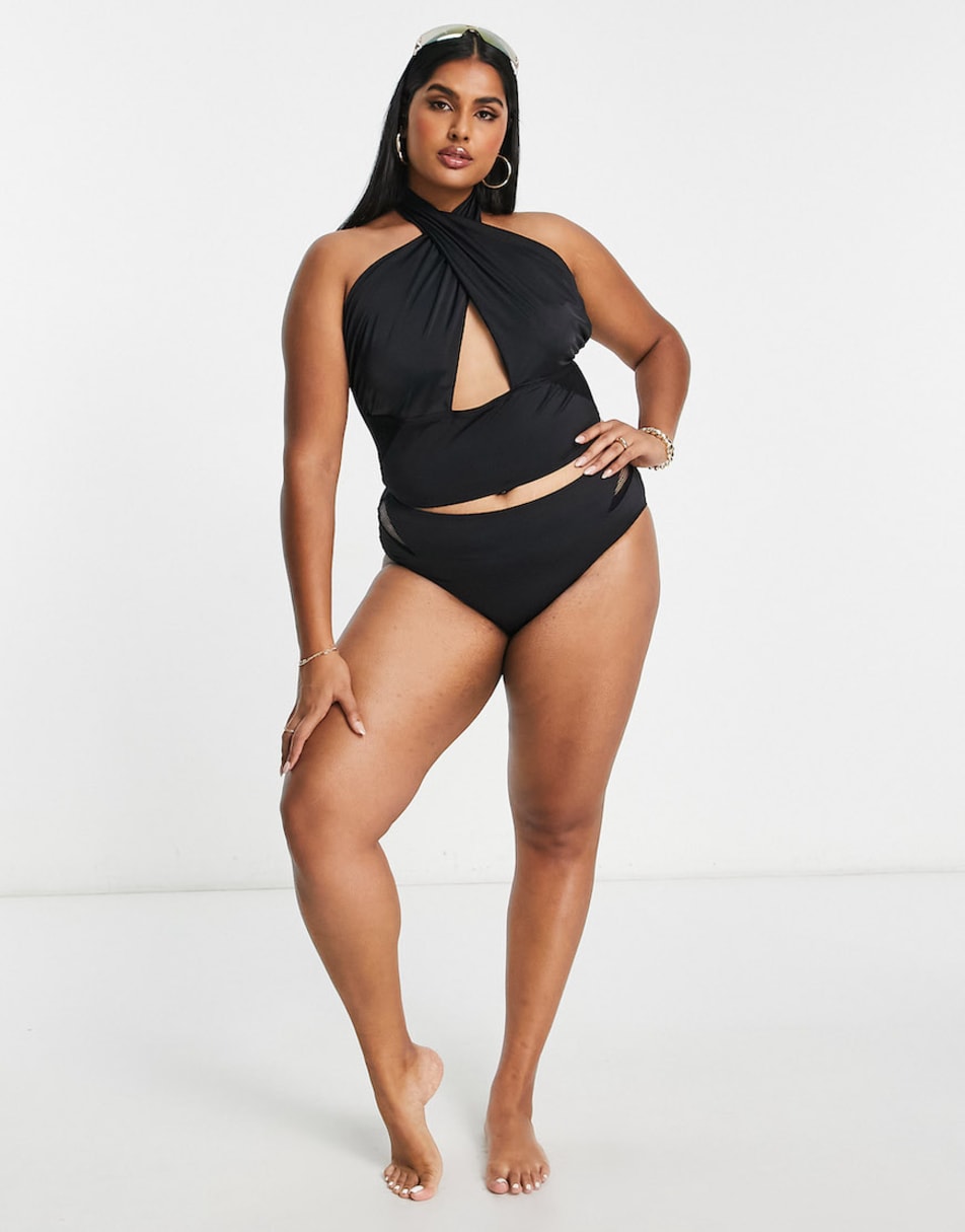 Wolf & Whistle Curve monowire swimsuit in animal print