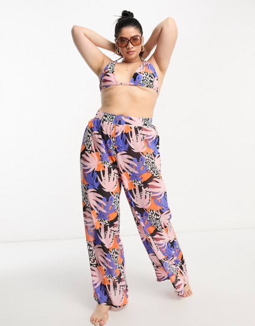 We Are We Wear Plus mix & match set in cabana tropical print