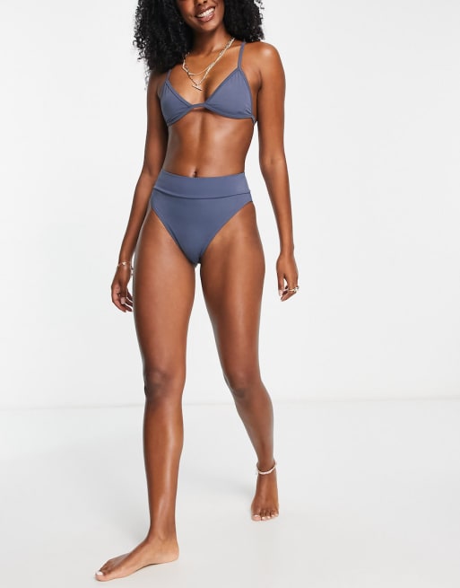 Weekday bikini top and bottom in dark gray blue