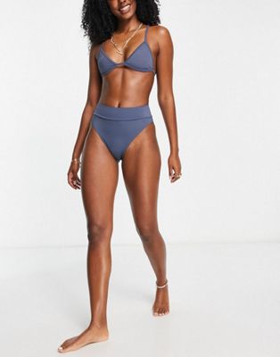 Weekday bikini top and bottom in dark grey blue