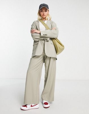 Weekday blazer and trouser co-ord in beige