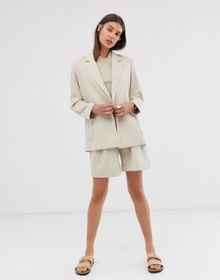 Weekday blazer two piece in light beige ASOS