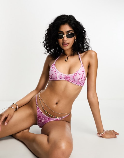 Weekday Jet bikini top and deep tanga bottoms