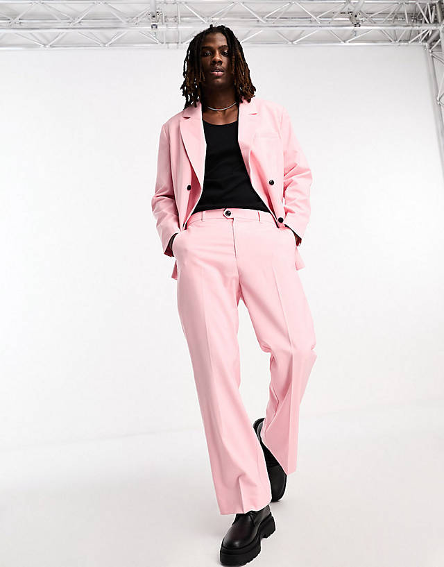 Weekday - leo blazer and franklin trousers in powder pink