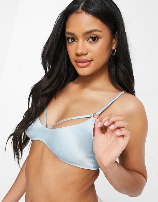 Weekday Leona briefs with strap detail in light turquoise