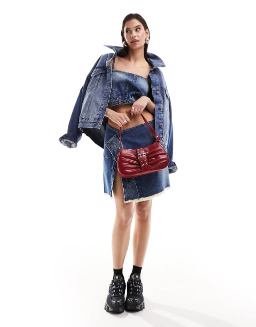 Weekday Valley denim co-ord top and skirt