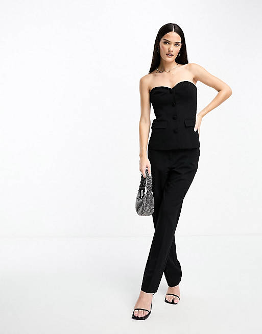 Y.A.S bustier button through tailored corset top and pintuck tailored ...