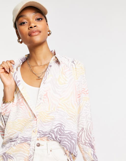 Y.A.S - Coordinato con camicia e pantaloni taglio corto con stampa animalier