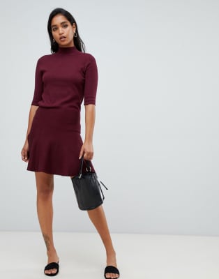 Y.A.S - Ensemble pull col montant et mini-jupe en maille