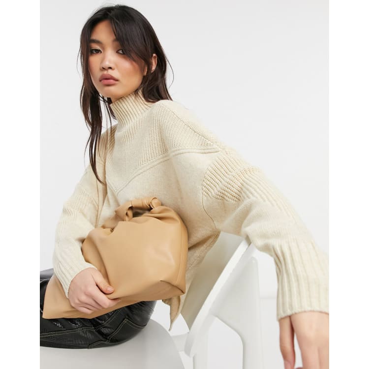 Y.A.S knit midi skirt & sweater set in cream | ASOS