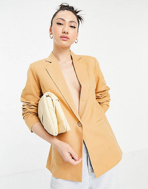 Y.A.S linen blazer & linen city shorts co-ord in sand