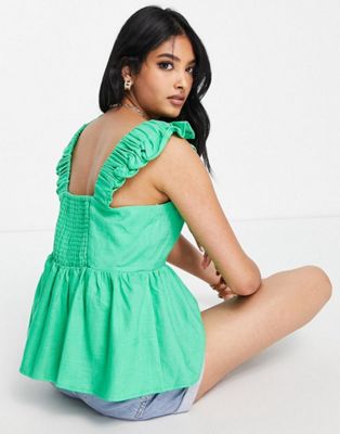 Y.A.S tailored blazer top and shorts 3 piece co-ord in green