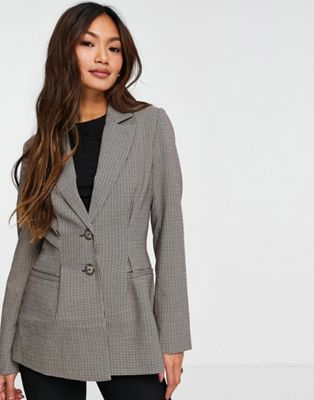 Y.A.S tailored jacket & trouser co-ord in brown check