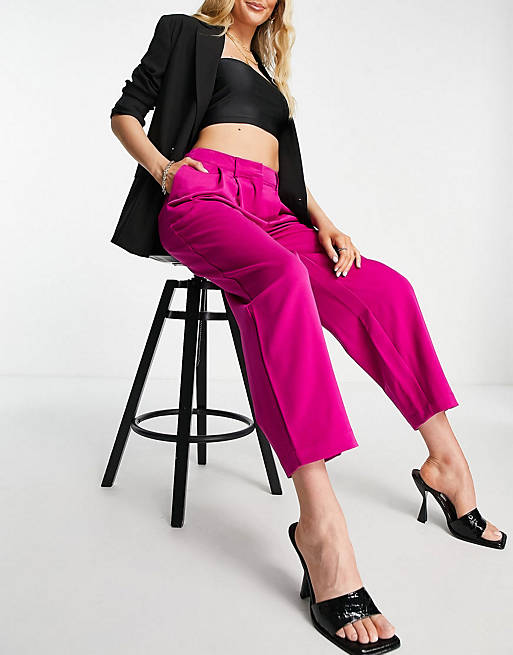 Y.A.S tailored oversized blazer and pants set in bright pink