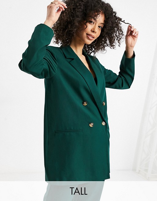 Y.A.S Tall tailored wide leg trousers co-ord in dark green