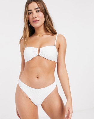 Y.A.S textured bikini set in white
