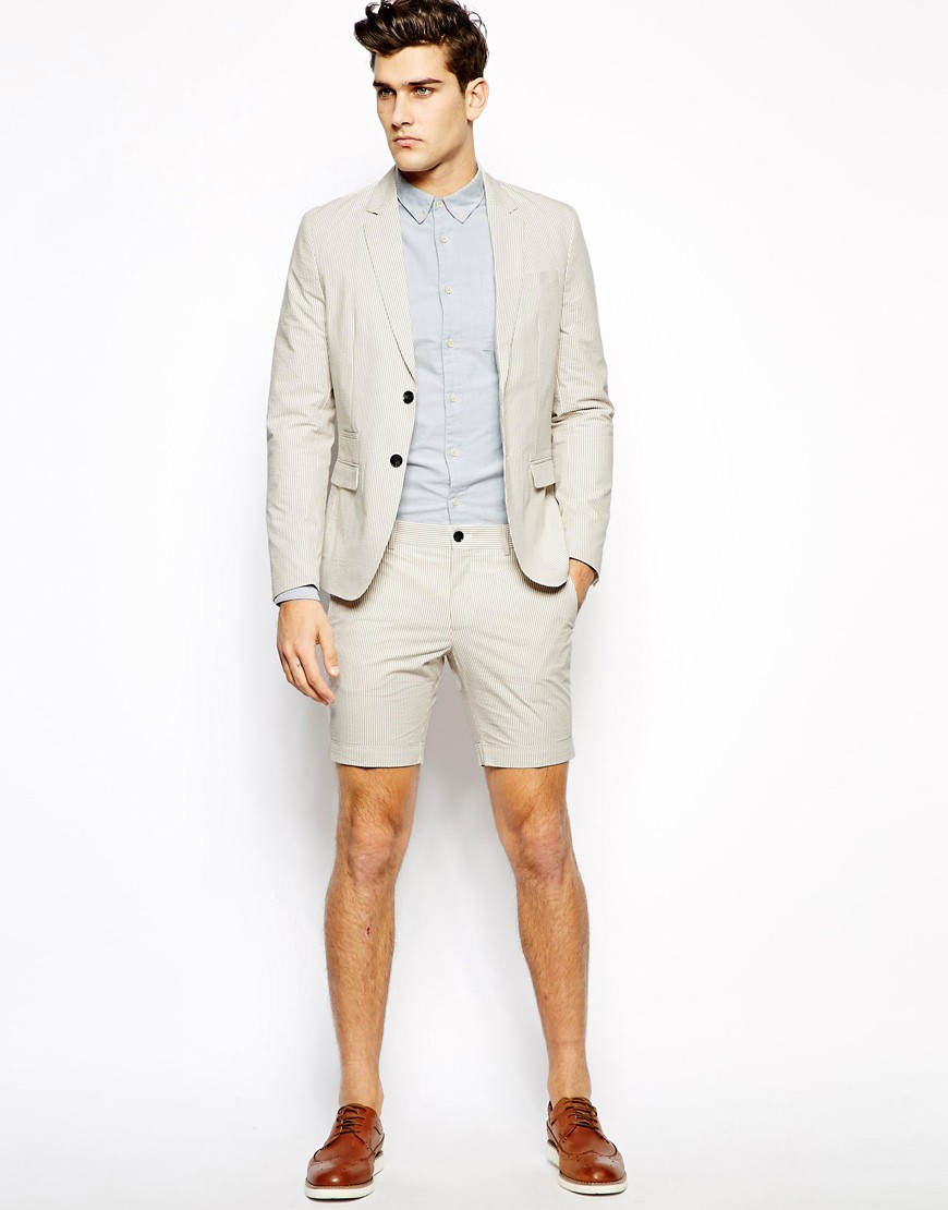 Selected Suit With White Stripe at ASOS