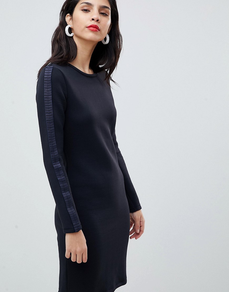 Boss Casual Knitted Dress with Pleat Detail - Open blue