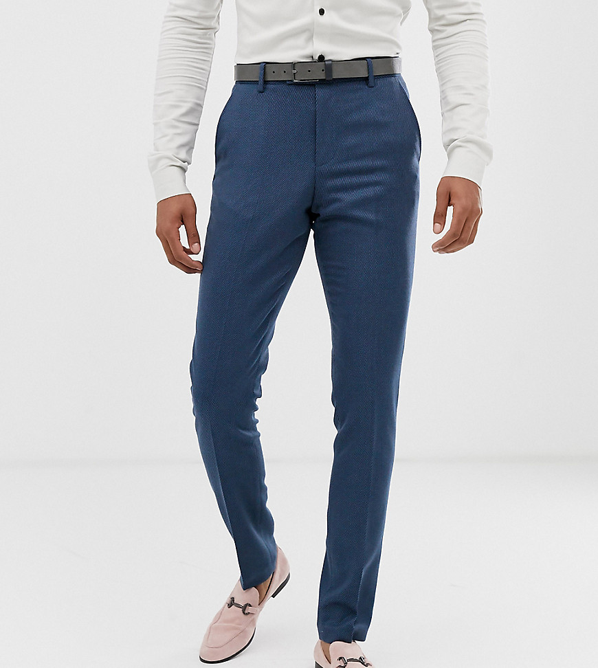 ASOS DESIGN Tall wedding skinny suit trousers in petrol blue twill