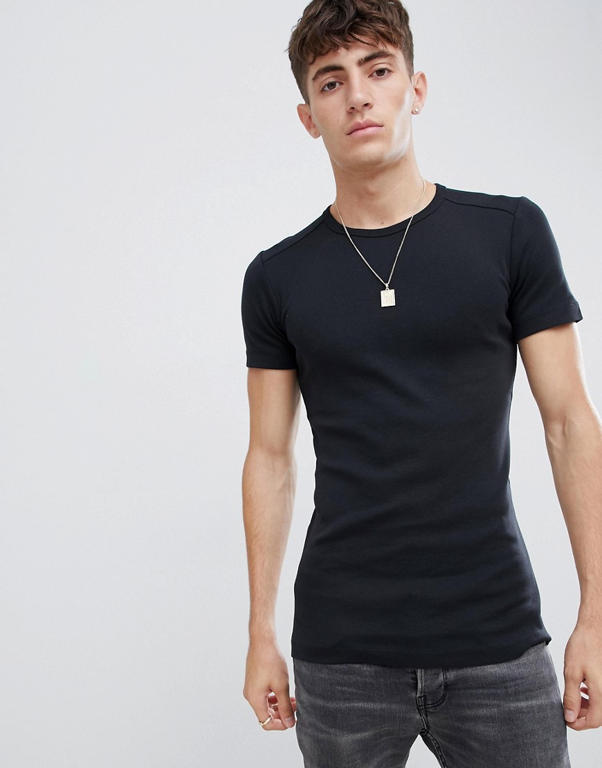 Esprit Organic Cotton Muscle Fit Ribbed T-Shirt
