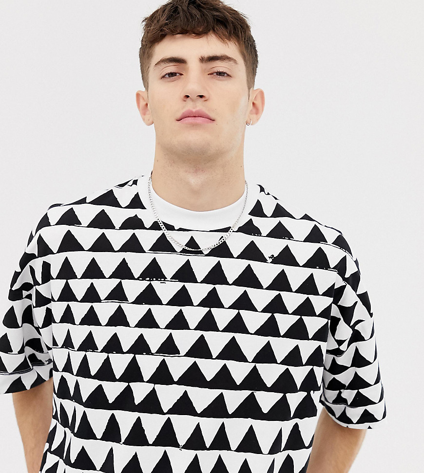 COLLUSION oversized t-shirt in monochrome print