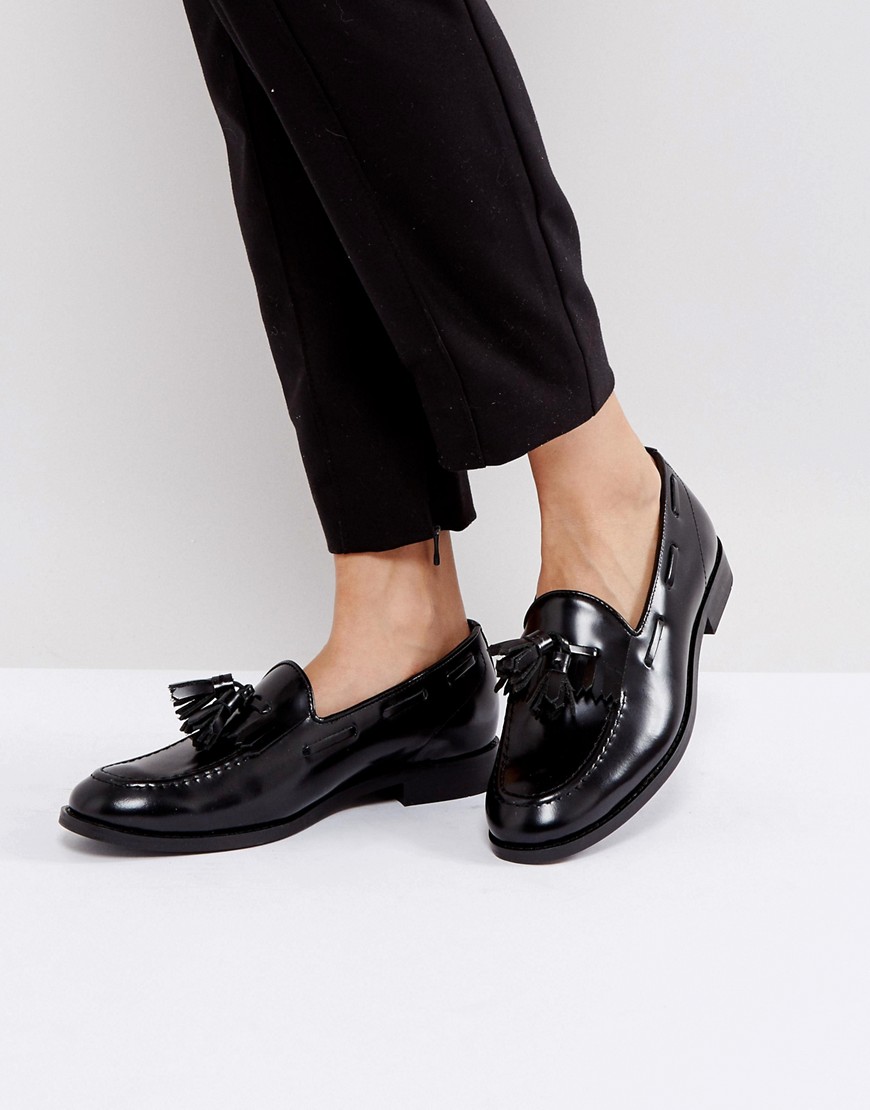 H By Hudson Leather Tassle Loafers