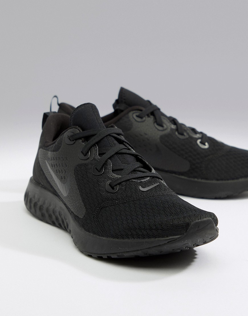 Nike Running react rebel trainers in triple black aa1625-002