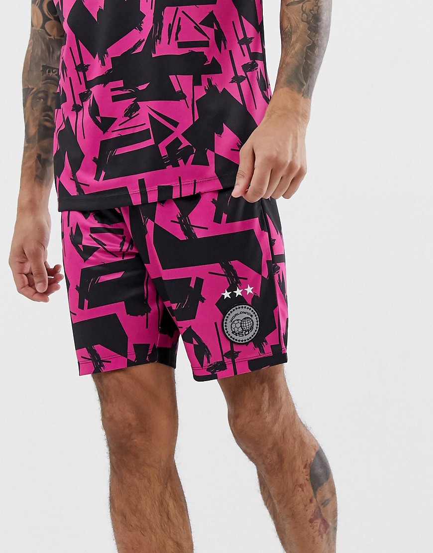 ASOS 4505 football short with 90s print and quick dry