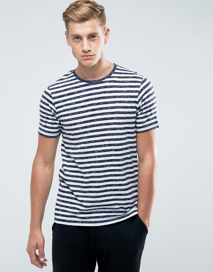 Jack & Jones T-Shirt with Stripe - Total eclipse white