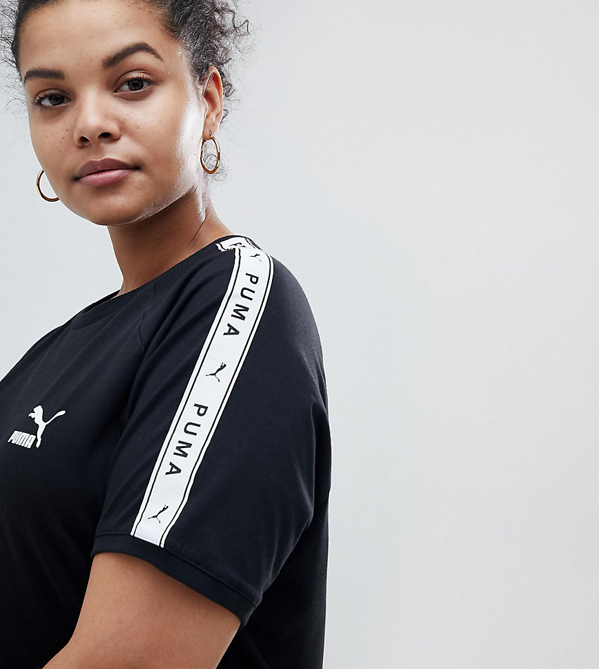 Puma Exclusive To ASOS Plus T-Shirt With Taped Side Stripe In Black - Black