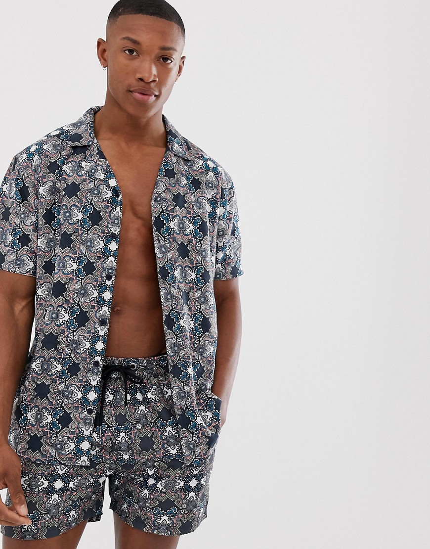 Another Influence co-ord geo print short sleeve shirt