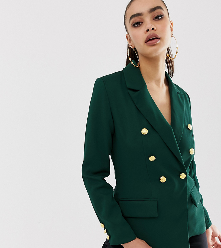 Missguided military blazer in green