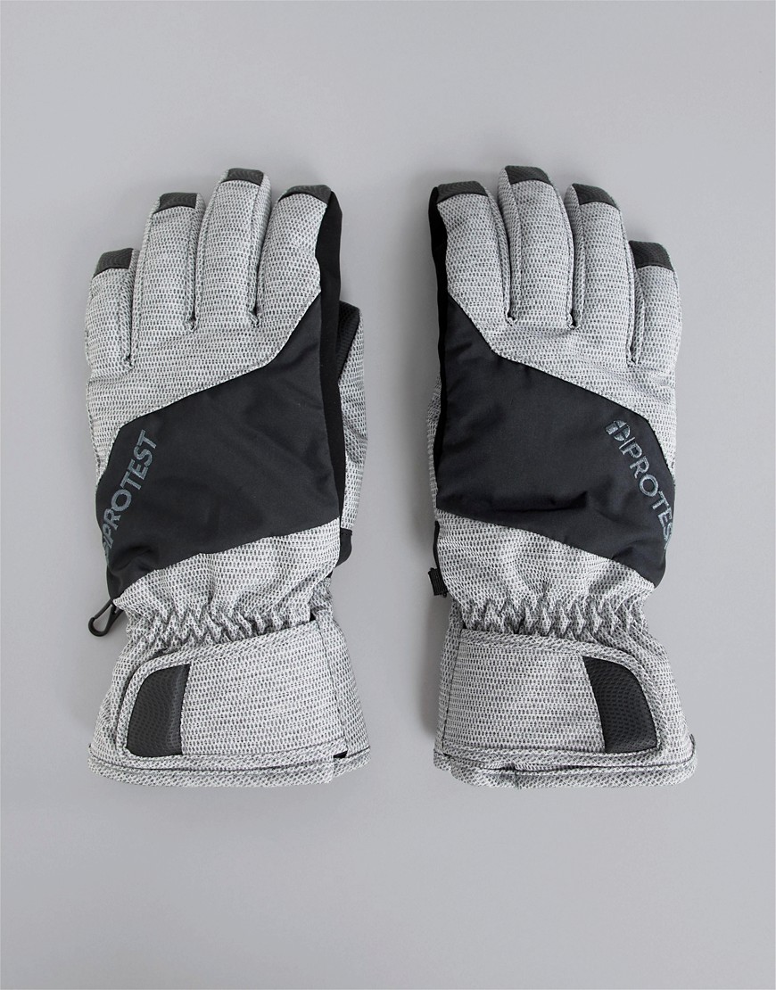 Protest Griffin Snow Gloves in Grey
