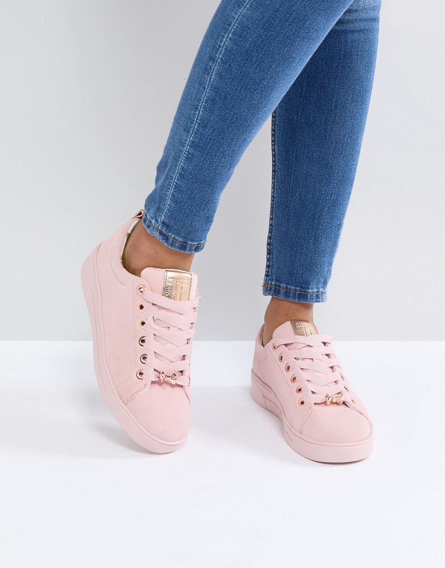 Ted Baker Pink Suede Colour Drench Trainers - Mink pink suede