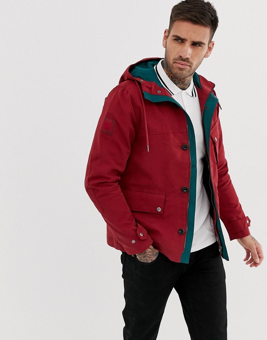Pretty Green hooded jacket in red