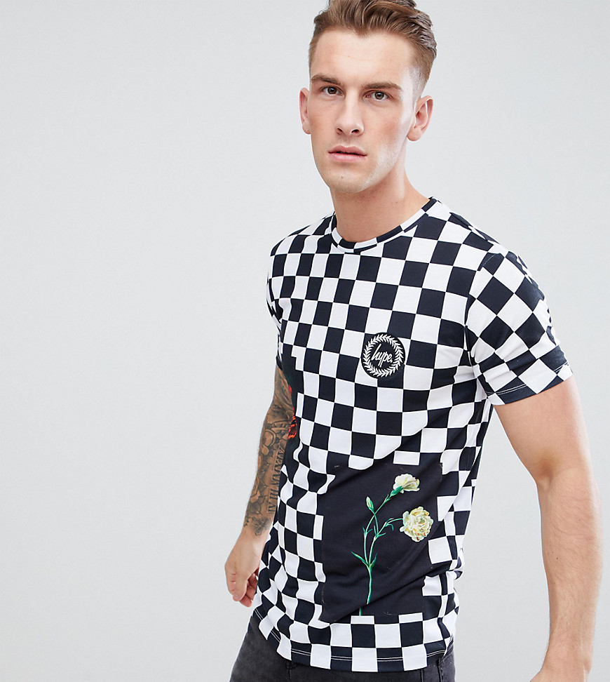 Hype t-shirt in checkerboard exclusive to ASOS