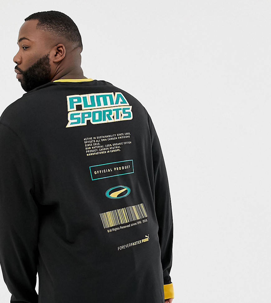 Puma PLUS organic cotton long sleeve top in black Exclusive at ASOS